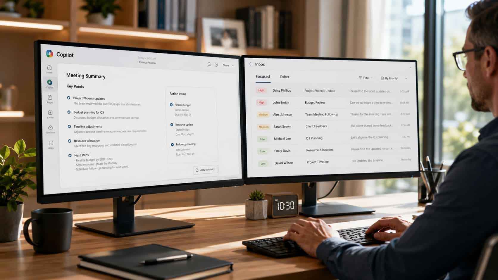 Manager's digital workspace across Microsoft apps, the setting where ChatGPT vs Copilot really differ