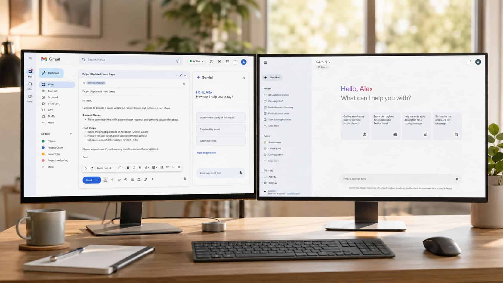 Workspace setup weighing data privacy and price, a key factor in the ChatGPT vs Gemini decision